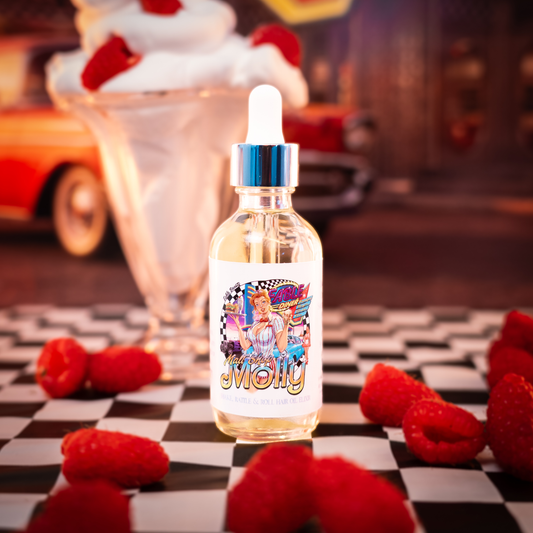 Malt Shop Molly - Hair Oil Elixir - Vanilla Bean Ice Cream, Raspberry Swirl, Sweet Whipped Cream
