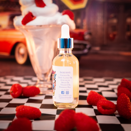 Malt Shop Molly - Hair Oil Elixir - Vanilla Bean Ice Cream, Raspberry Swirl, Sweet Whipped Cream