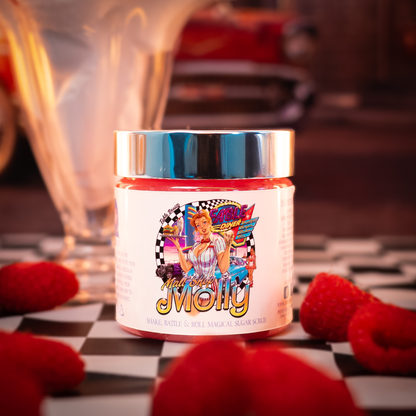 Malt Shop Molly - Magical Sugar Scrub - Vanilla Bean Ice Cream, Raspberry Swirl, Sweet Whipped Cream