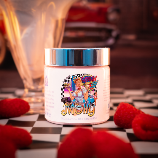 Malt Shop Molly - Body Frosting - Vanilla Bean Ice Cream, Raspberry Swirl, Sweet Whipped Cream