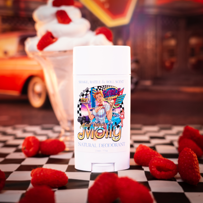 Malt Shop Molly - Natural Deodorant - Vanilla Bean Ice Cream, Raspberry Swirl, Sweet Whipped Cream