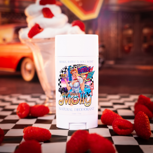 Malt Shop Molly - Natural Deodorant - Vanilla Bean Ice Cream, Raspberry Swirl, Sweet Whipped Cream