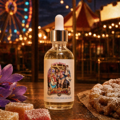 Mary Go Round - Hair Oil Elixir - Mesmerizing Saffron & Jasmine, Candied Fruit Accords, Sugary Funnel Cake