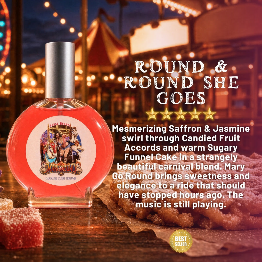 Mary Go Round - Perfume - Mesmerizing Saffron & Jasmine, Candied Fruit Accords, Sugary Funnel Cake