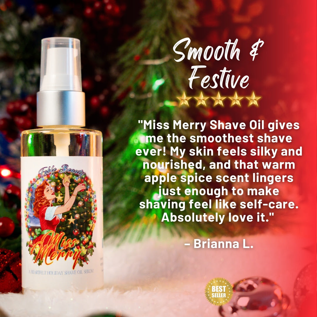 Miss Merry - Shave Oil Serum - Apple Spice, Cranberry Marmalade, Cozy Christmas Tree