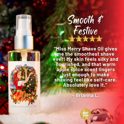 Miss Merry - Shave Oil Serum - Apple Spice, Cranberry Marmalade, Cozy Christmas Tree