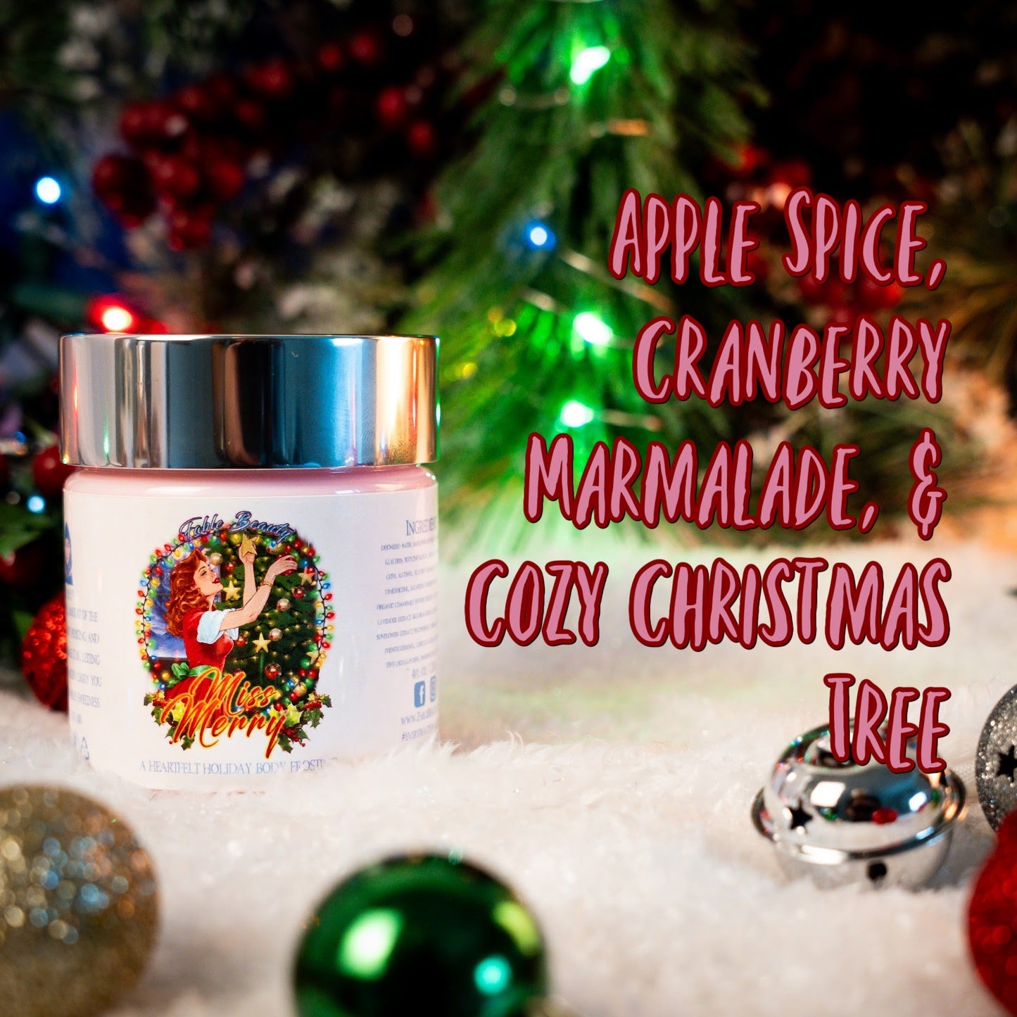 Miss Merry - Body Frosting - Apple Spice, Cranberry Marmalade, Cozy Christmas Tree