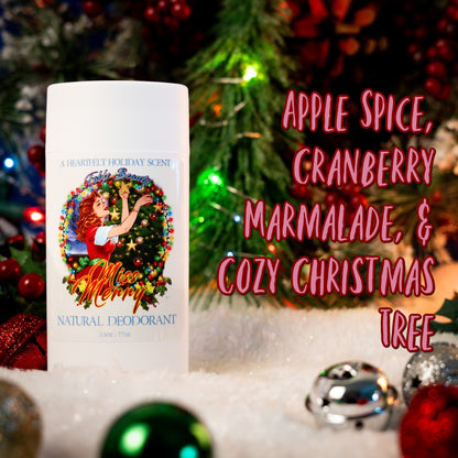 Miss Merry - Natural Deodorant - Apple Spice, Cranberry Marmalade, Cozy Christmas Tree