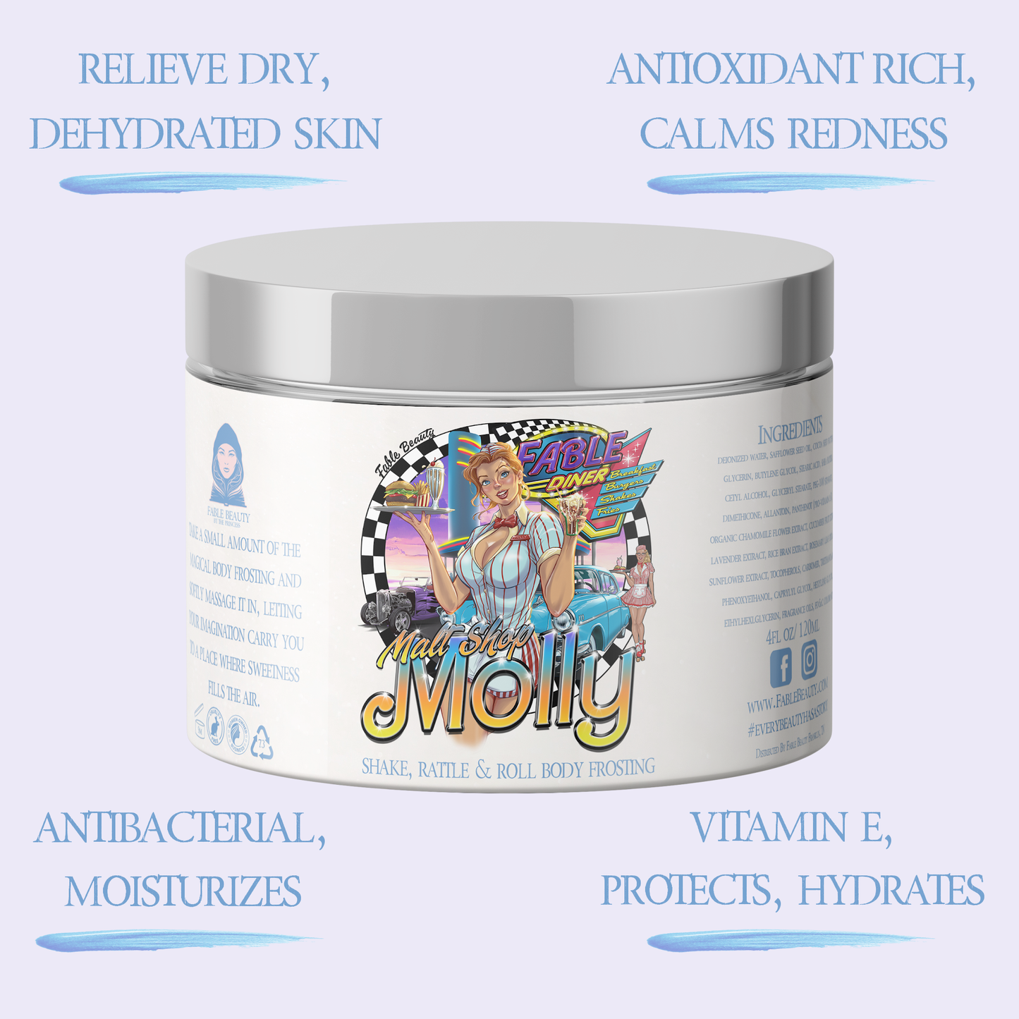 Malt Shop Molly - Beauty Box - Vanilla Bean Ice Cream, Raspberry Swirl, Sweet Whipped Cream