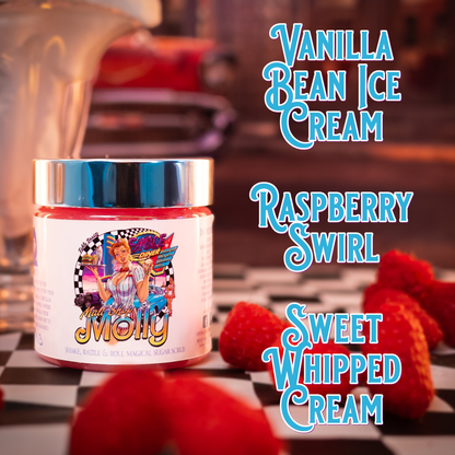 Malt Shop Molly - Magical Sugar Scrub - Vanilla Bean Ice Cream, Raspberry Swirl, Sweet Whipped Cream
