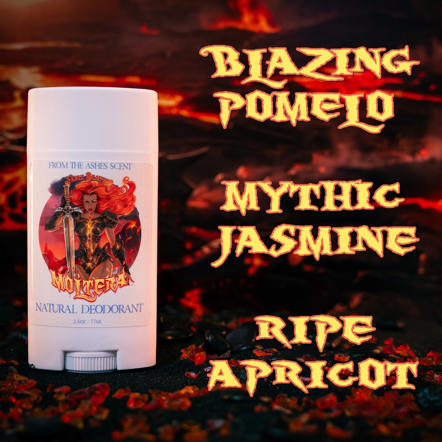 Moltera - Natural Deodorant - Blazing Pomelo, Mythic Jasmine , Ripe Apricot