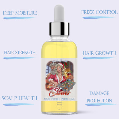 Mrs Claus - Hair Oil Elixir - Vanilla Sugar, Citrus Mist, Peppermint Bark
