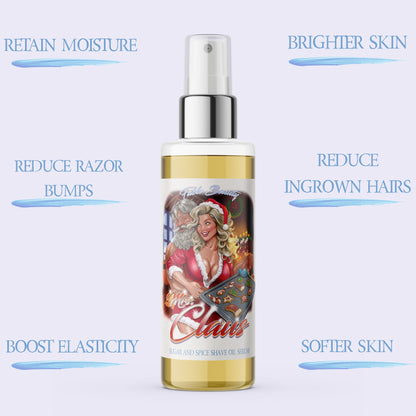Mrs Claus - Shave Oil Serum - Vanilla Sugar, Citrus Mist, Peppermint Bark