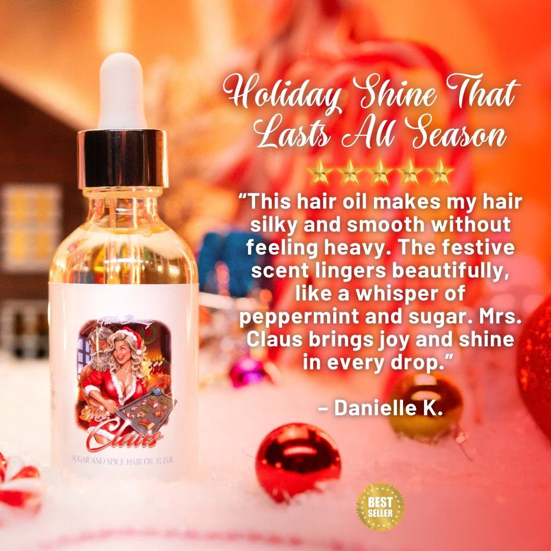 Mrs Claus - Hair Oil Elixir - Vanilla Sugar, Citrus Mist, Peppermint Bark
