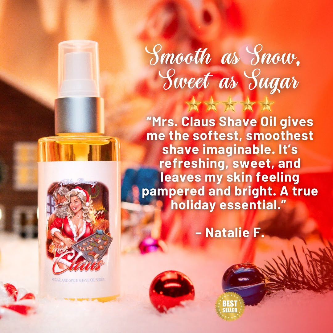 Mrs Claus - Shave Oil Serum - Vanilla Sugar, Citrus Mist, Peppermint Bark