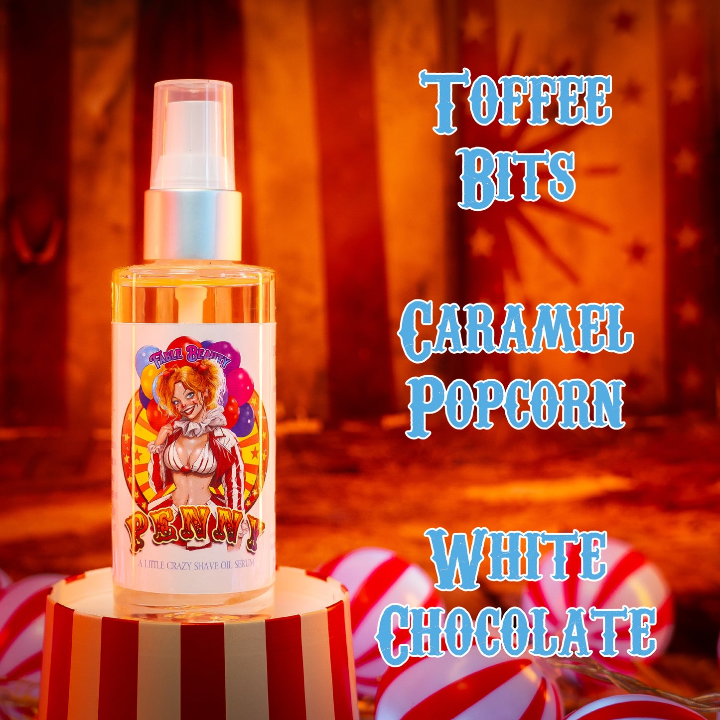 Penny - Shave Oil Serum - Toffee Bits, Caramel Popcorn, White Chocolate