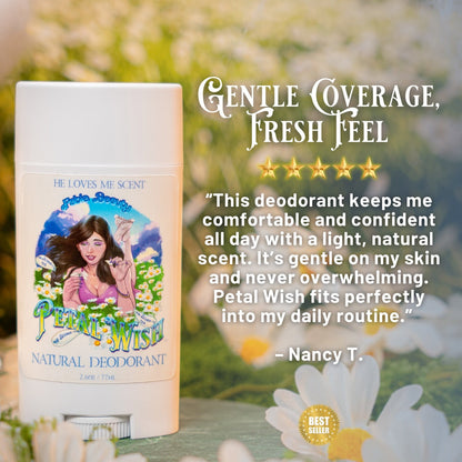 Petal Wish - Natural Deodorant - Sprouted Daisies, Airy Clean Cotton, Fresh Fields