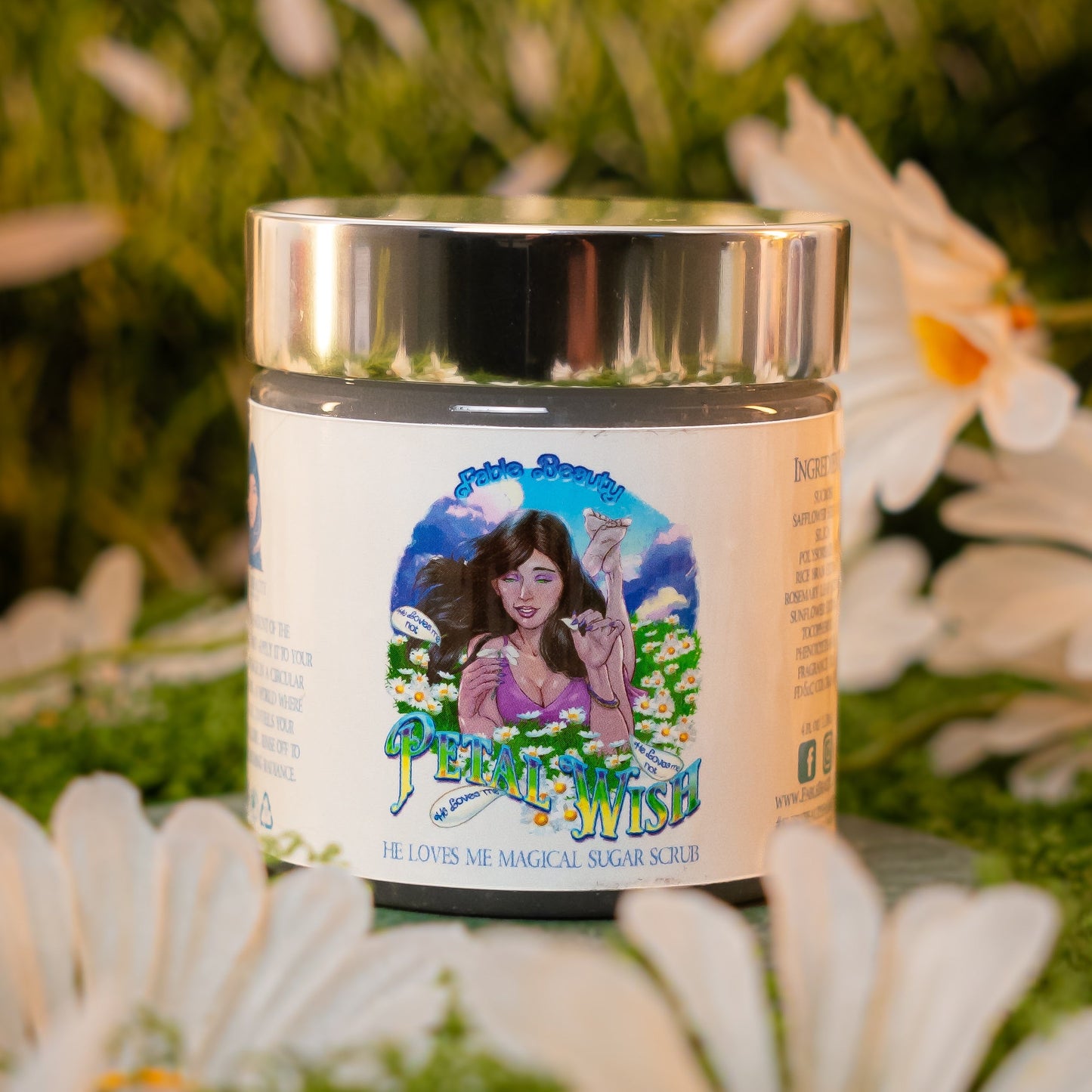 Petal Wish - Magical Sugar Scrub - Sprouted Daisies, Airy Clean Cotton, Fresh Fields