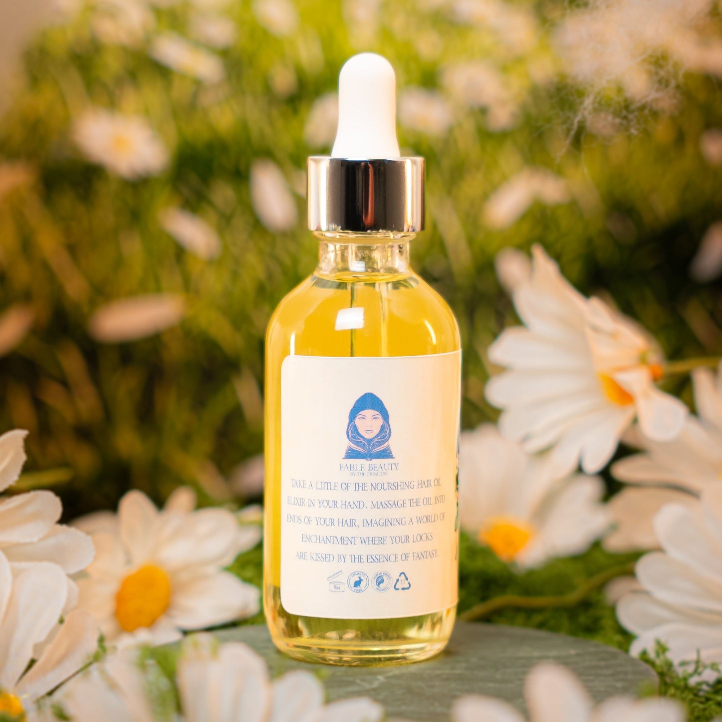Petal Wish - Hair Oil Elixir - Sprouted Daisies, Airy Clean Cotton, Fresh Fields