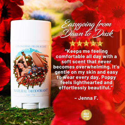 Poppy - Natural Deodorant - Wild Poppies, Honeyed Fig, Delicate Pear