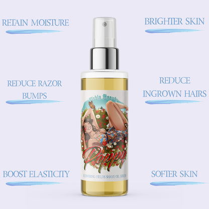 Poppy - Shave Oil Serum - Wild Poppies, Honeyed Fig, Delicate Pear