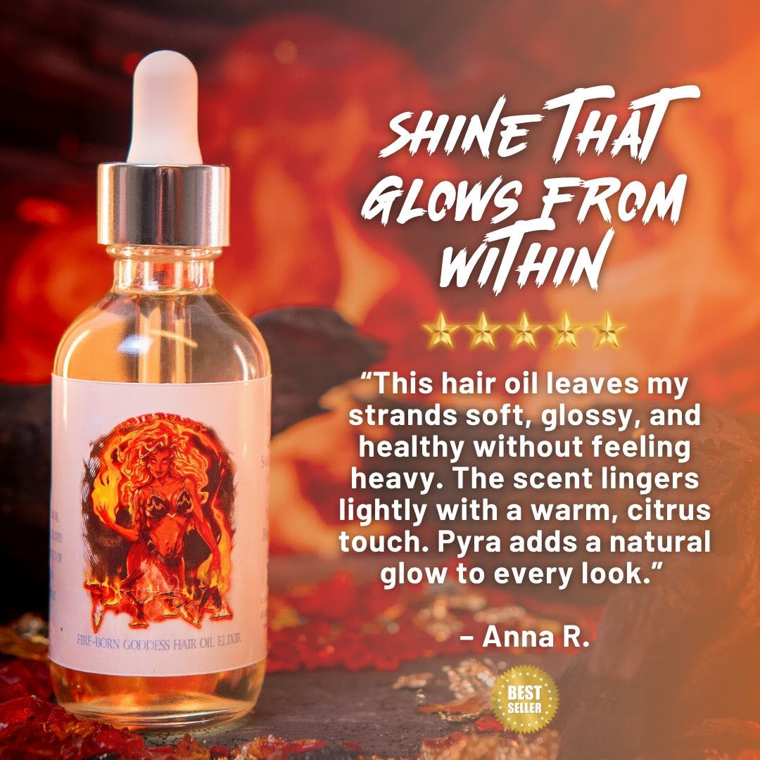 Pyra - Hair Oil Elixir - Smooth Palo Santo, Invigorating Mandarin, Coconut Shavings