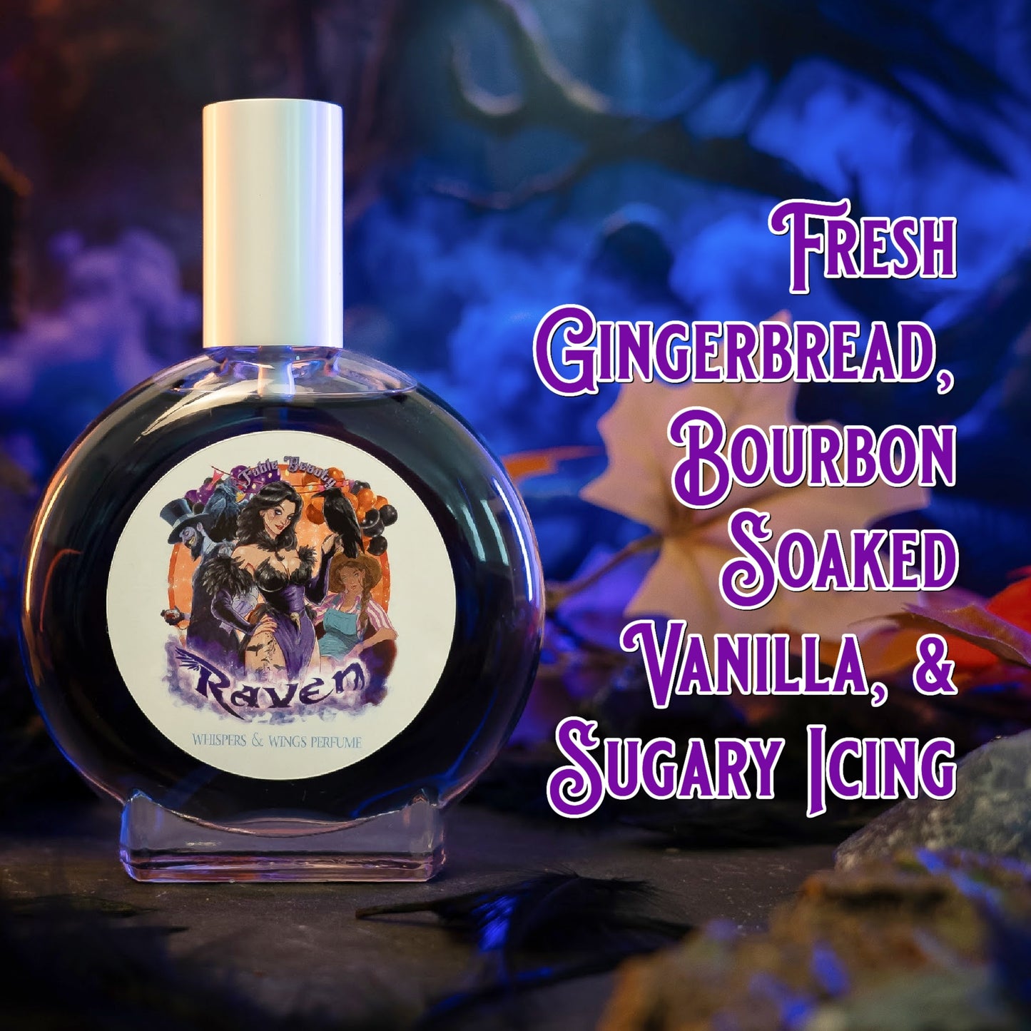 Raven - Fragrance & Function Duo - Fresh Gingerbread, Bourbon Soaked Vanilla, Sugary Icing