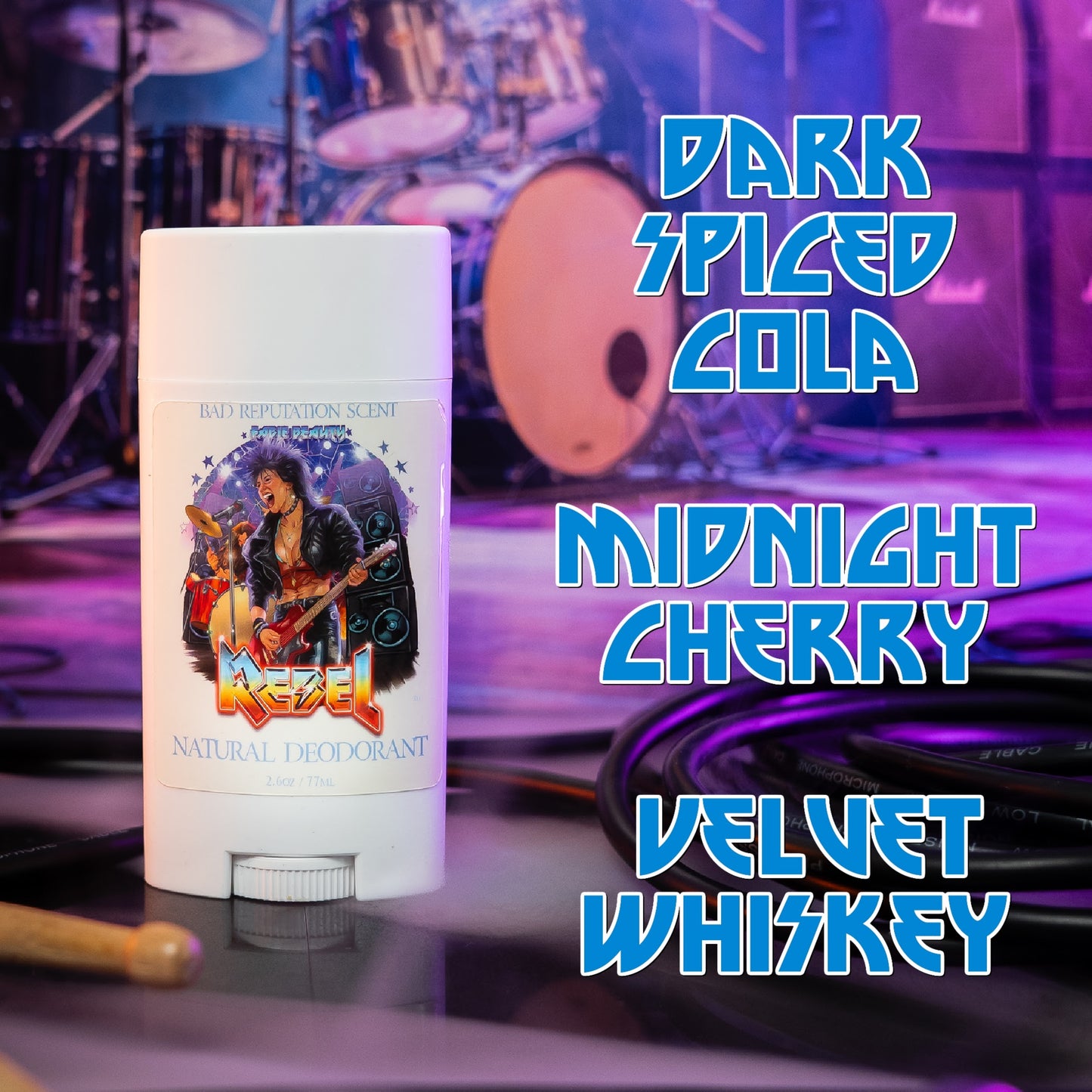 Rebel - Natural Deodorant - Dark Spiced Cola, Midnight Cherry, Velvet Whiskey