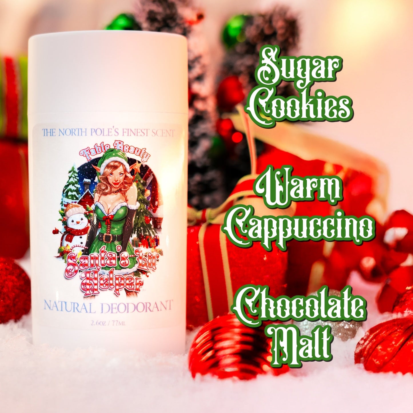Santa's Lil' Helper - Natural Deodorant - Sugar Cookies, Warm Cappuccino, & Chocolate Malt
