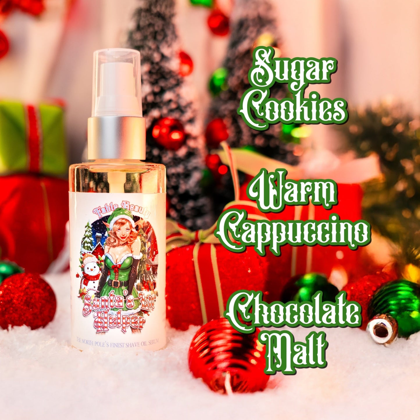 Santa's Lil' Helper - Shave Oil Serum - Sugar Cookies, Warm Cappuccino, & Chocolate Malt