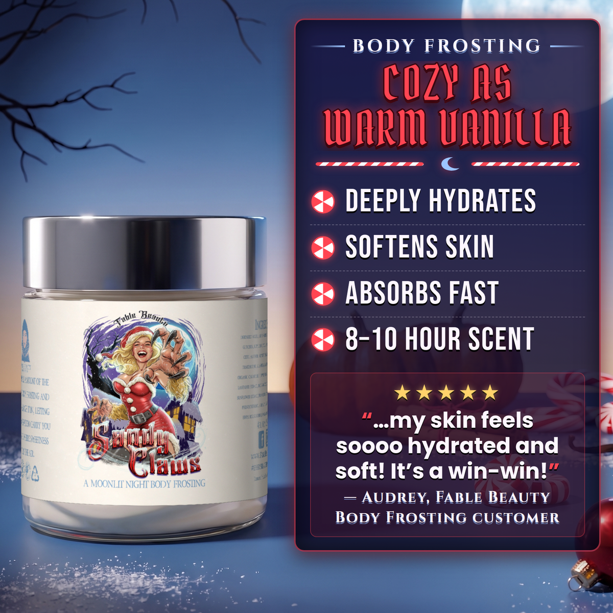 Sandy Claws - Body Frosting - Warm Pumpkin Spice, Creamy Peppermint, Cozy Warm Vanilla