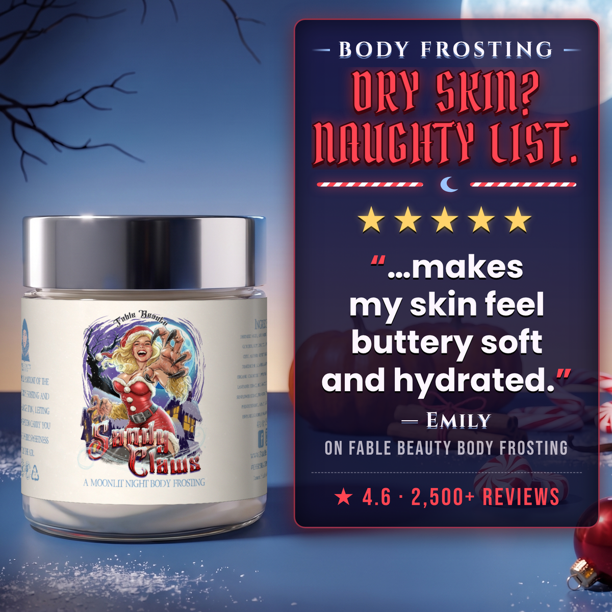 Sandy Claws - Beauty Box - Warm Pumpkin Spice, Creamy Peppermint, Cozy Warm Vanilla