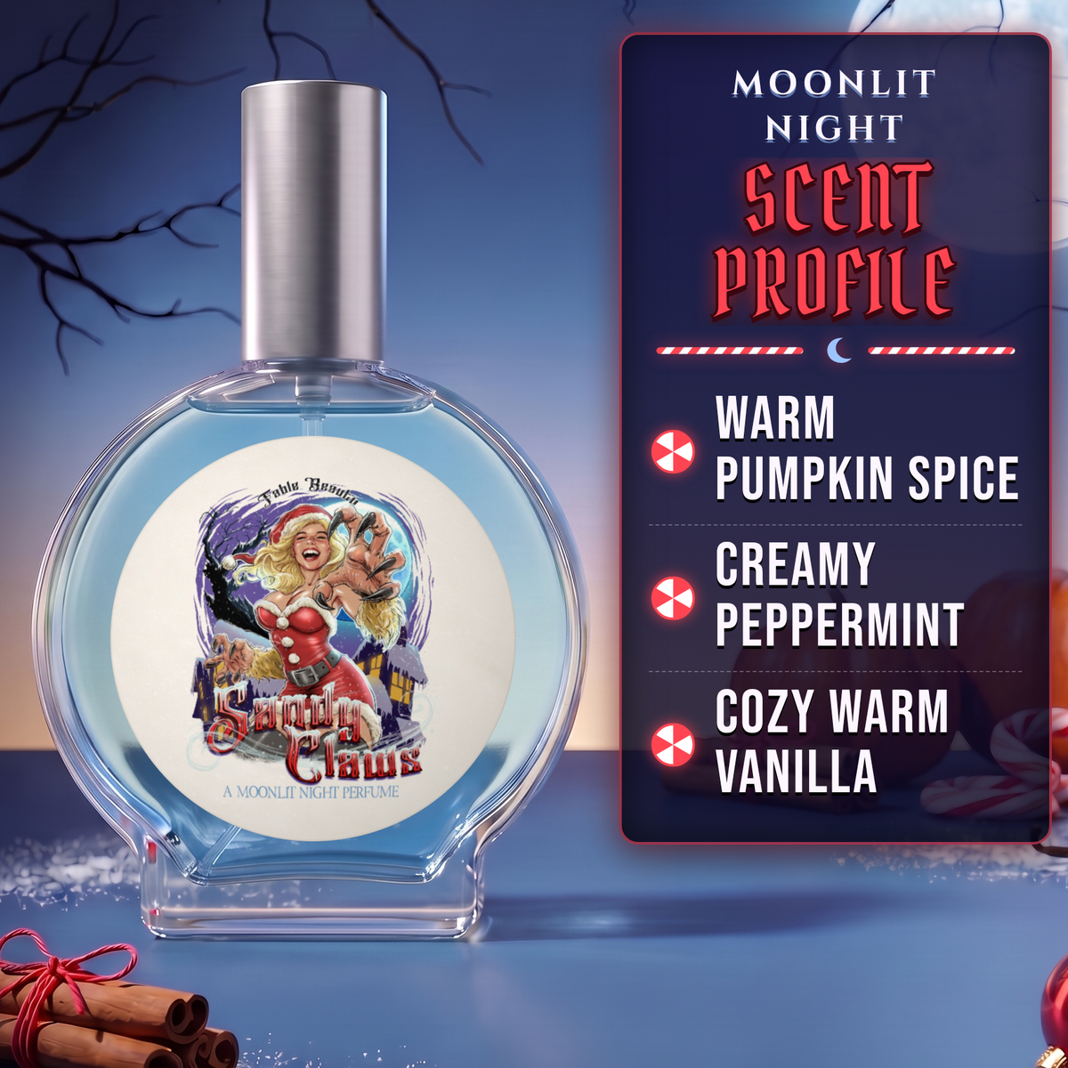 Sandy Claws - Beauty Box - Warm Pumpkin Spice, Creamy Peppermint, Cozy Warm Vanilla