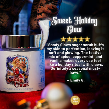 Sandy Claws - Magical Sugar Scrub - Warm Pumpkin Spice, Creamy Peppermint, Cozy Warm Vanilla