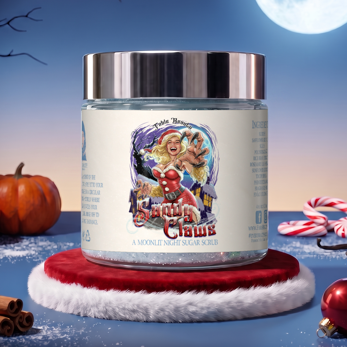 Sandy Claws - Magical Sugar Scrub - Warm Pumpkin Spice, Creamy Peppermint, Cozy Warm Vanilla