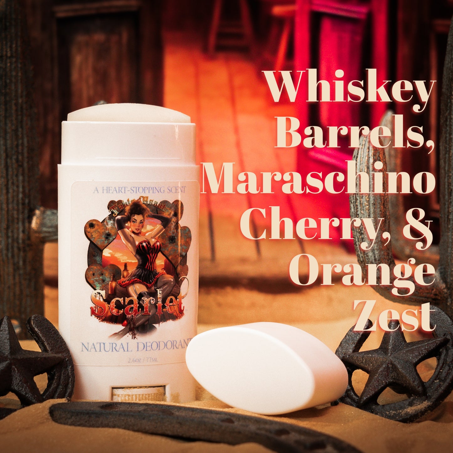 Scarlet - Natural Deodorant - Whiskey Barrels, Maraschino Cherry, Orange Zest