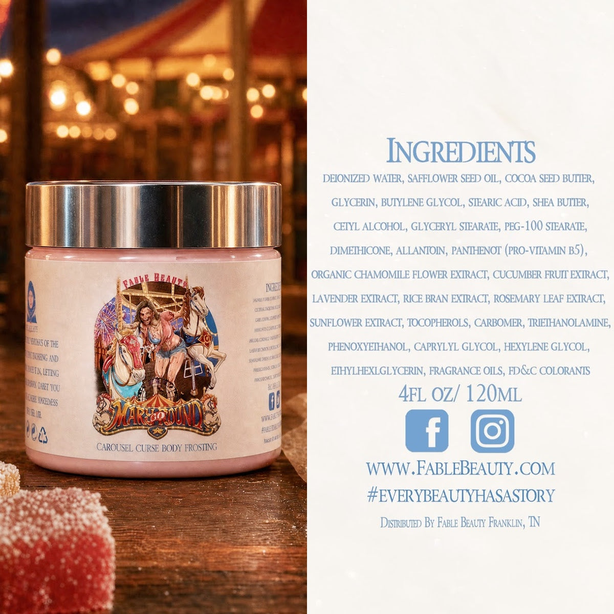 Mary Go Round - Body Frosting - Mesmerizing Saffron & Jasmine, Candied Fruit Accords, Sugary Funnel Cake