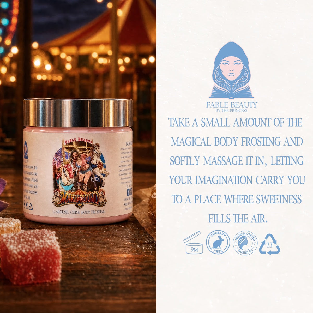 Mary Go Round - Body Frosting - Mesmerizing Saffron & Jasmine, Candied Fruit Accords, Sugary Funnel Cake