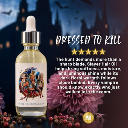 Slayer - Hair Oil Elixir - Blood-Kissed Dahlia, Piercing Pink Pepper, Decadent Almond Cream