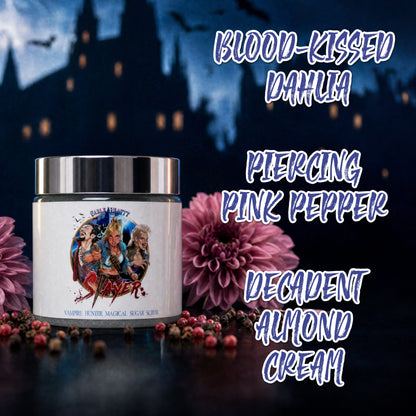 Slayer - Magical Sugar Scrub - Blood-Kissed Dahlia, Piercing Pink Pepper, Decadent Almond Cream