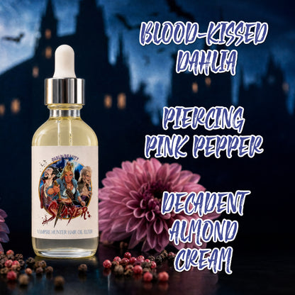 Slayer - Hair Oil Elixir - Blood-Kissed Dahlia, Piercing Pink Pepper, Decadent Almond Cream