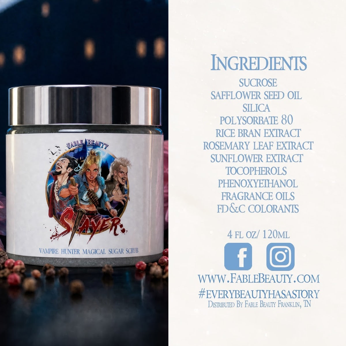 Slayer - Magical Sugar Scrub - Blood-Kissed Dahlia, Piercing Pink Pepper, Decadent Almond Cream