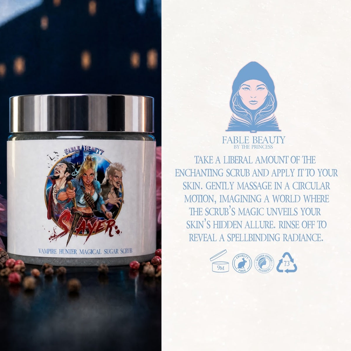 Slayer - Magical Sugar Scrub - Blood-Kissed Dahlia, Piercing Pink Pepper, Decadent Almond Cream