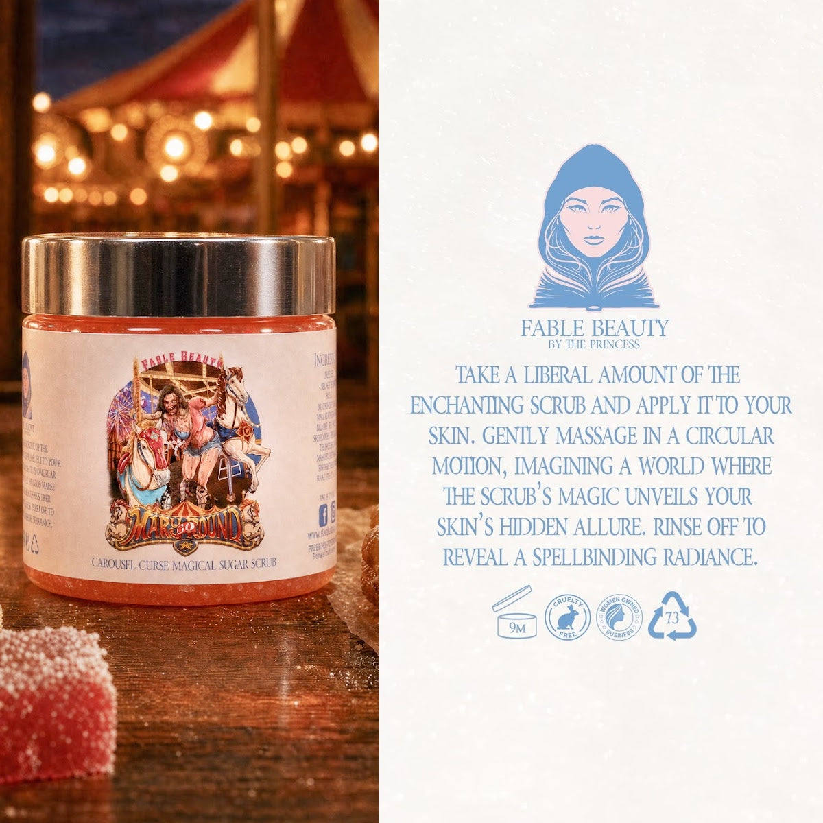 Mary Go Round - Magical Sugar Scrub - Mesmerizing Saffron & Jasmine, Candied Fruit Accords, Sugary Funnel Cake