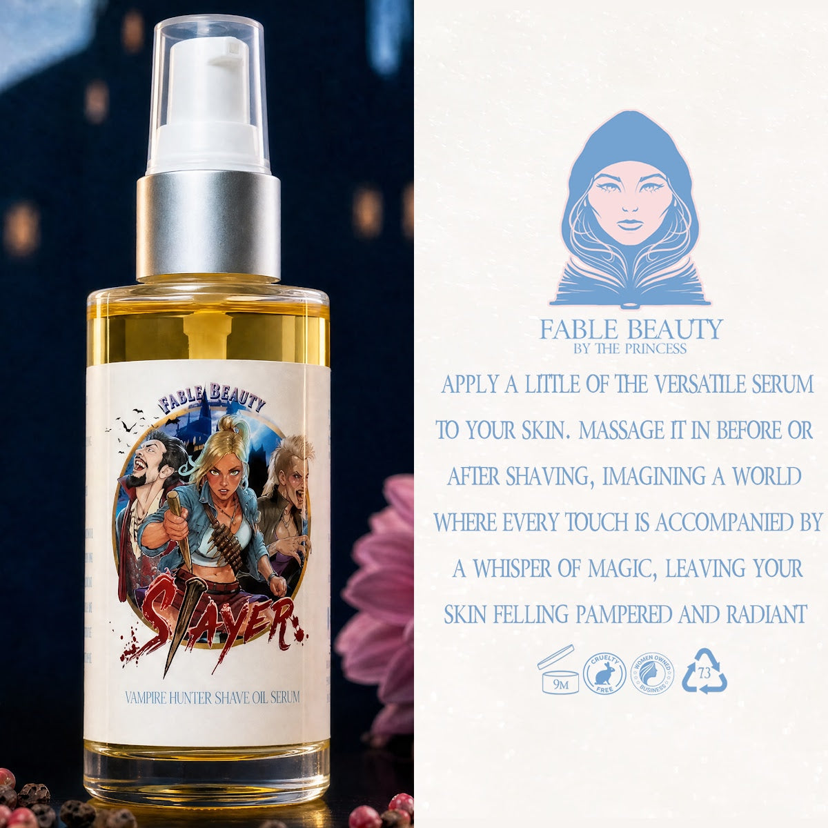 Slayer - Shave Oil Serum - Blood-Kissed Dahlia, Piercing Pink Pepper, Decadent Almond Cream