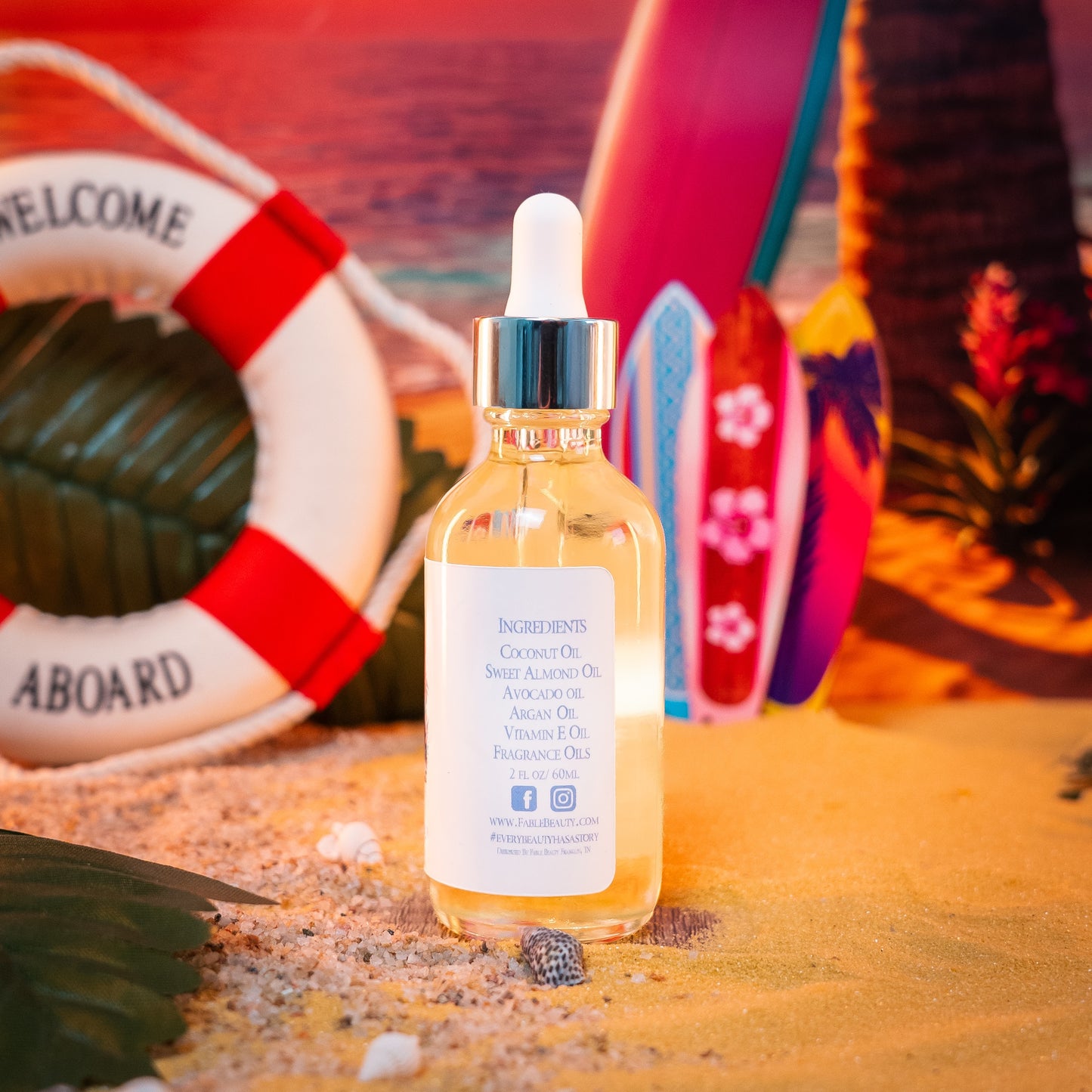 Surfer Girl - Hair Oil Elixir - Water Lily, Ocean Driftwood, Shaved Coconut