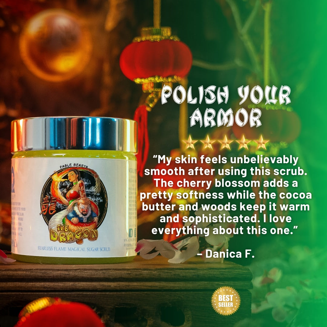 The Dragon - Magical Sugar Scrub - Cherry Blossoms, Creamy Cocoa Butter, Cashmere Woods