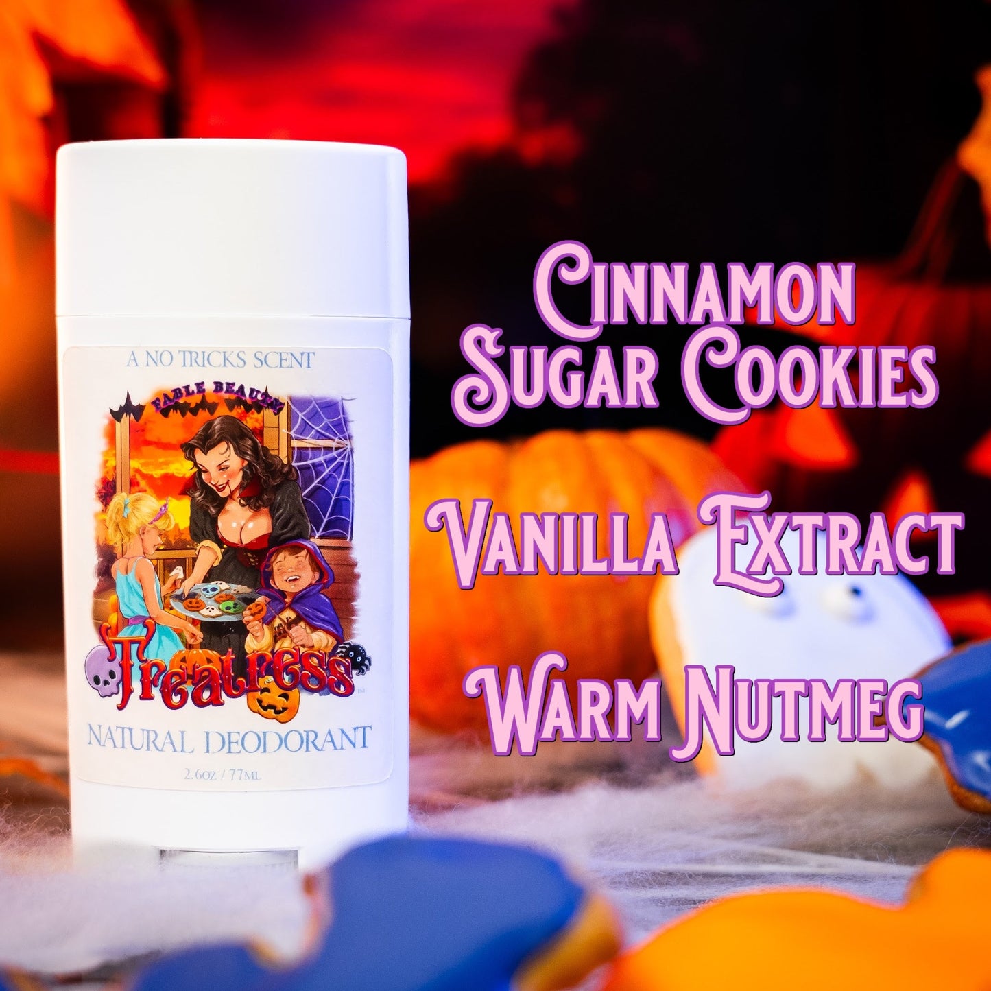 Treatress - Natural Deodorant - Cinnamon Sugar Cookies, Vanilla Extract, Warm Nutmeg