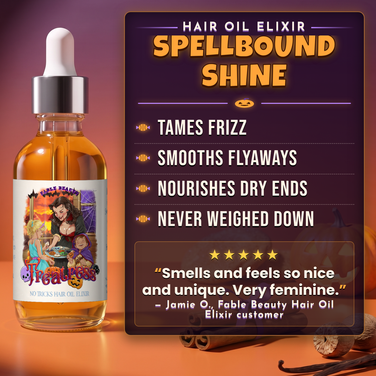 Treatress - Hair Oil Elixir - Cinnamon Sugar Cookies, Vanilla Extract, Warm Nutmeg