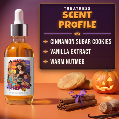 Treatress - Hair Oil Elixir - Cinnamon Sugar Cookies, Vanilla Extract, Warm Nutmeg